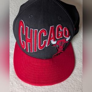 Chicago Bulls 9Fifty Windy City NBA Hardwood Classics Snapback Hat Black Red.
